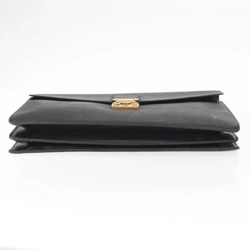 LOUIS VUITTON Epi Serviette Conseiller Business Bag Black M54422 LV Auth BA8581